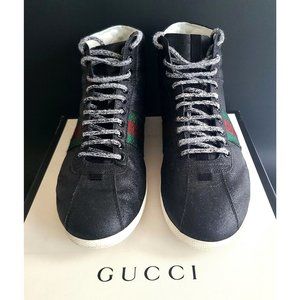 Gucci Glitter Web High Top Black US 10